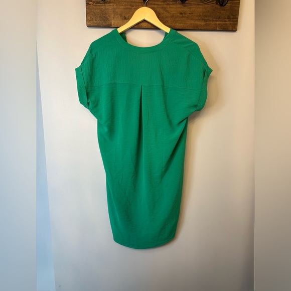 Reitmans Green Tunic Dress with Mandarin Collar and Cap Sleeves size XS - Picture 9 of 14